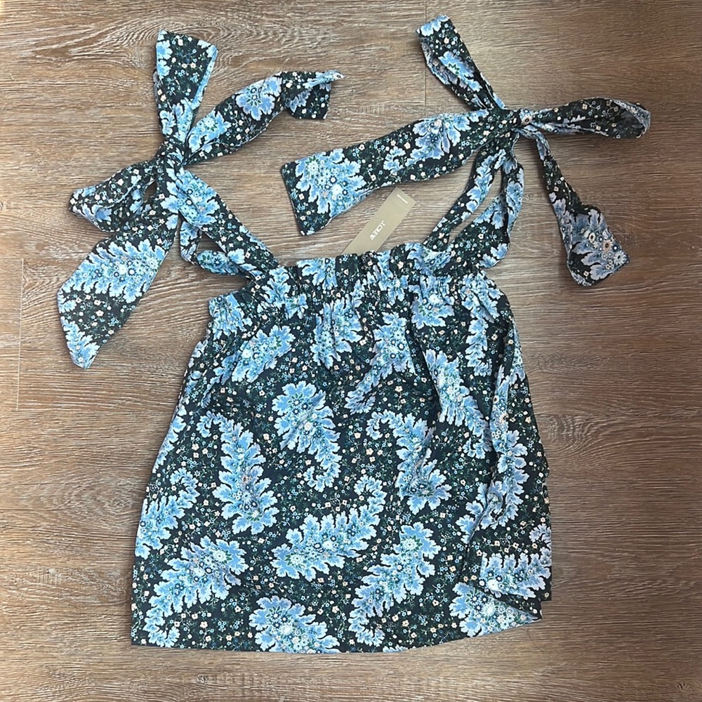 J. Crew Floral Tie-Strap Blouse